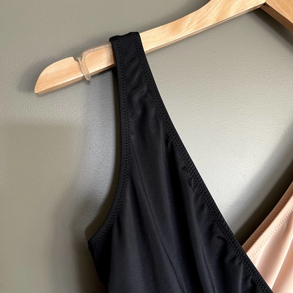 Solid and Striped The Ballerina‎ Color-Block Swimsuit Black Nude Bordeaux Combo - Picture 10 of 16